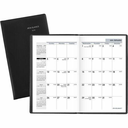 DayMinder Monthly Planner, Black, Pocket, 3 1/2" x 6"